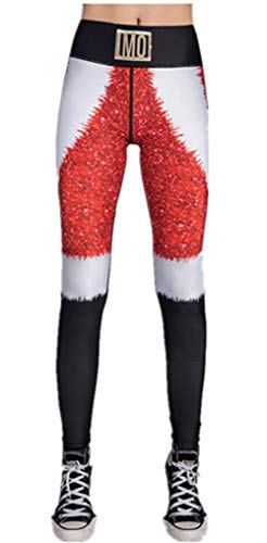 Konluesr Weihnachts-Leggings für Damen, Weihnachten, Kostüm, Leggings, Workout, Laufhose, Yogahose, Xmas-r, 40/44/L/XL von Konluesr