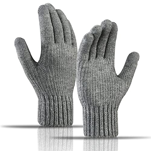 Konphat Damen Winterhandschuhe Herren Touchscreen Strickhandschuhe Elastische Manschette Fleece Thermo Warme Handschuhe Kaltes Wetter Thermohandschuhe von Konphat