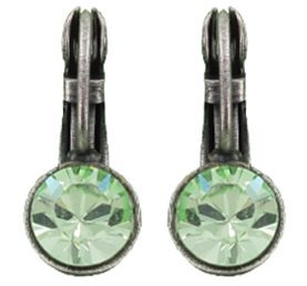 Black Jack Ohrhänger mit Klappverschluss in Chrysolite, hellgrün Fassung Silber von Konplott