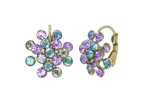 KONPLOTT Ohrringe Magic Fireball Mini lila antik Messing Klappbügel glänzend von Konplott