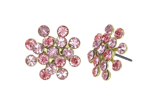 KONPLOTT Ohrstecker Magic Fireball Mini pink antik Messing earring glänzend von Konplott