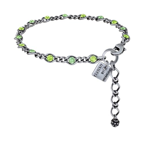 Konplott: Armband Magic Fireball mini green, feines Gliederarmband mit hellgrünen Kristallsteinen, für Damen/Frauen von Konplott