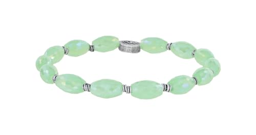 Konplott: Armband Petit Glamour d´Afrique light green; modisches, flexibles Glasperlen-Armband in hellgrün-facettiert, für Damen/Frauen von Konplott