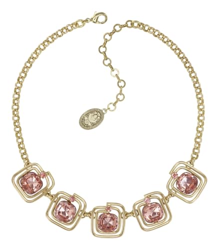 Konplott: Collier To The Max pink, aufwendiges Collier mit Metallgeflecht und Kristallsteinen, für Damen/Frauen von Konplott