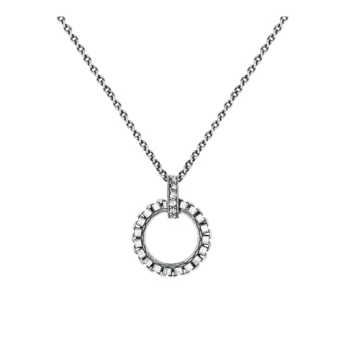 Konplott: Kette/Anhänger Rings & Rhythm big, großer runder Kreisanhänger mit Kreisel-Zirkonia-Element, für Damen/Frauen (silber) von Konplott