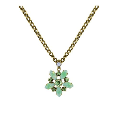 Konplott: Kette/Anhänger Sabrina Vintage big, moderner farbenfroher Kristall-Glas-Anhänger inklusive Kette, für Damen/Frauen (grün) von Konplott