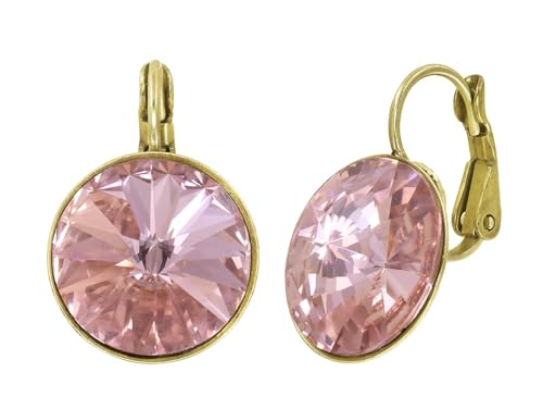 Konplott: Ohrringe Rivoli shinny brass, moderne Solitärohrringe in glänzend-goldener Fassung, für Damen/Frauen (rose) von Konplott