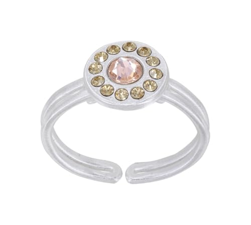 Konplott: Ring Spell on You Shinny silver, moderner kleiner Entourage-Ring in hochglänzend und runden Kristallsteinen, für Damen/Frauen (beige) von Konplott