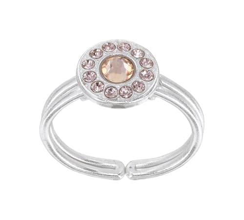 Konplott: Ring Spell on You Shinny silver, moderner kleiner Entourage-Ring in hochglänzend und runden Kristallsteinen, für Damen/Frauen (beige-rosa) von Konplott