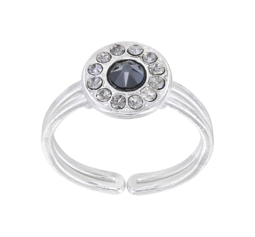 Konplott: Ring Spell on You Shinny silver, moderner kleiner Entourage-Ring in hochglänzend und runden Kristallsteinen, für Damen/Frauen (grau) von Konplott
