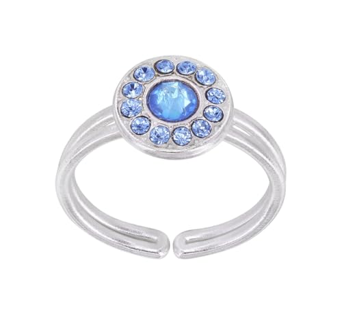 Konplott: Ring Spell on You Shinny silver, moderner kleiner Entourage-Ring in hochglänzend und runden Kristallsteinen, für Damen/Frauen (hellblau) von Konplott