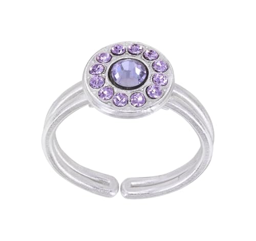 Konplott: Ring Spell on You Shinny silver, moderner kleiner Entourage-Ring in hochglänzend und runden Kristallsteinen, für Damen/Frauen (violet) von Konplott