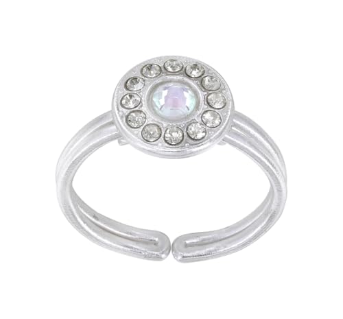 Konplott: Ring Spell on You Shinny silver, moderner kleiner Entourage-Ring in hochglänzend und runden Kristallsteinen, für Damen/Frauen (weiß) von Konplott