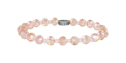 Konplott: bracelet elastic Bead Snake Jelly pink, modernes Kristallarmband mit kleinen geschliffenen Kristallkugeln in dunkelrosa, für Damen/Frauen von Konplott