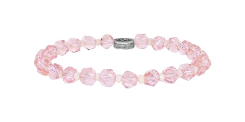 Konplott: bracelet elastic Bead Snake Jelly pink, modernes Kristallarmband mit kleinen geschliffenen Kristallkugeln in hellrosa, für Damen/Frauen von Konplott