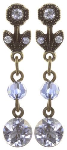 Konplott: pendelnde Ohrstecker Daily Desire, verspielte lange Ohrstecker mit Kristallen in grün-blau, für Damen/Frauen von Konplott