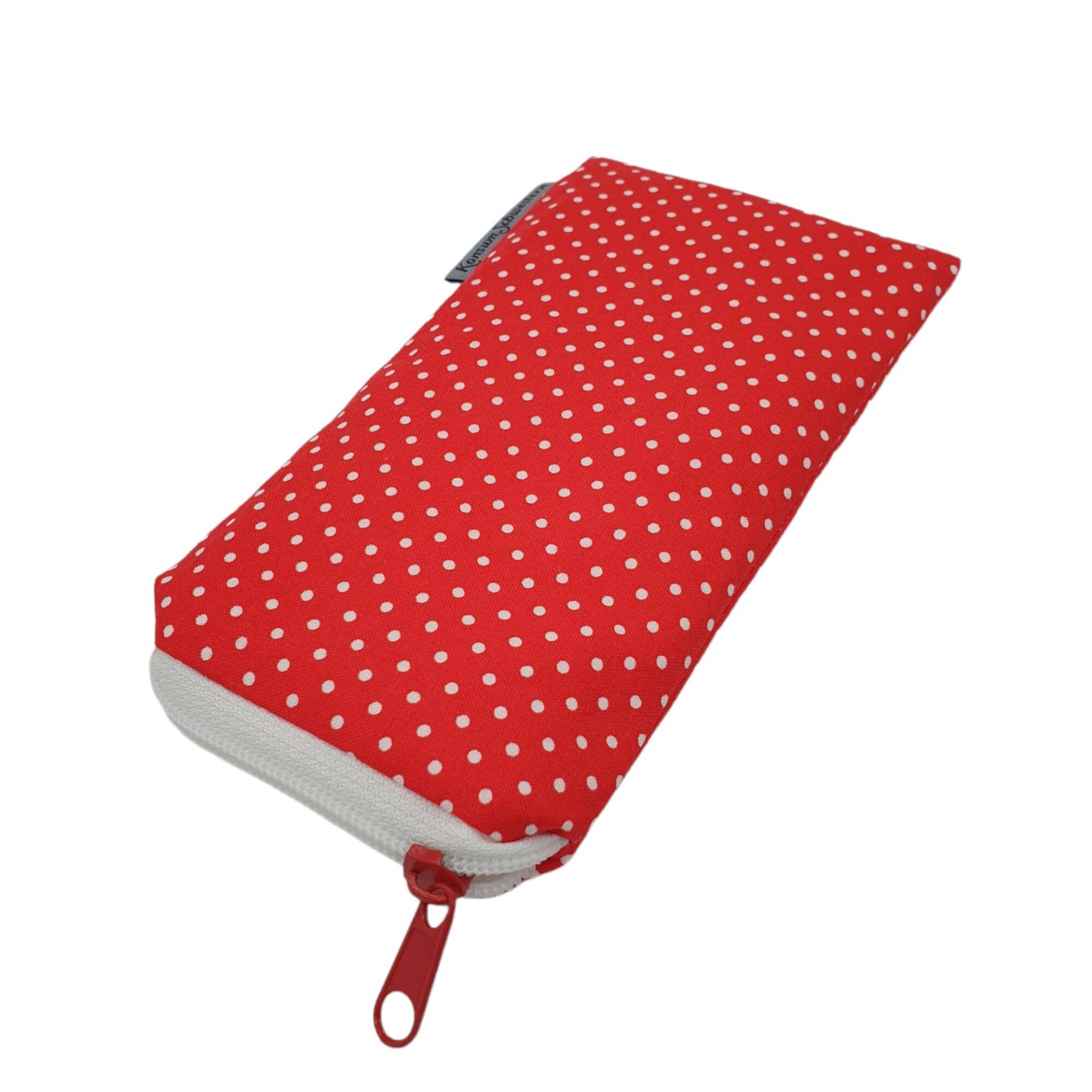Brillenetui Mit Reißverschluss, Waschbar Und Gepolstert - Polka Dots Rot Brillenetui Mit Reißverschluss, Waschbar Und Gepolstert - Polka Dots Rot von KonsumSchwestern