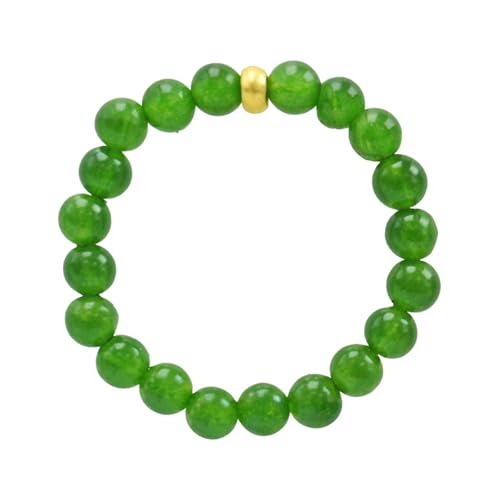 Konxi 3mm Naturstein Perlen Ring mit Goldperlen Elastischer Naturstein Ring Perlen Ringe Damen Elastisch Perlenringe für Damen Mädchen (Grüner Aventurin) von Konxi