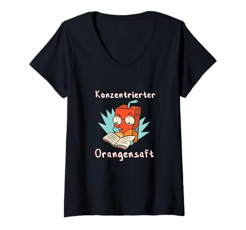 Damen Konzentrierter Orangensaft Lustiges Wortspiel Spruch T-Shirt mit V-Ausschnitt Damen Konzentrierter Orangensaft Lustiges Wortspiel Spruch T-Shirt mit V-Ausschnitt von Konzentrierter Orangensaft Lustiger Spruch