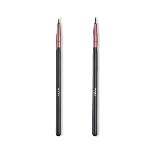 KOOBA Makeup Fine Point Eyeliner Pinsel 2 Stück, Tragbarer Augengel Foundation Pinsel, Beauty Kosmetik Werkzeug für Professionelle und Reisen, 2 Stück von Kooba