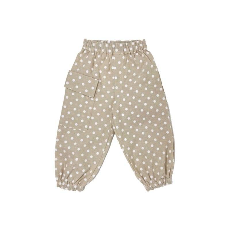 Mädchen Beige Gepunktete Cargotasche Hose - Koochické von KoochickeStore