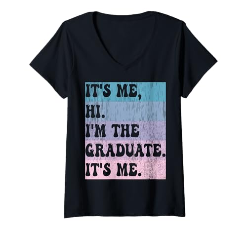 Damen It's me Hi I'm the GRADUATE It's me. Mädchen Jungen Kurzarm T-Shirt mit V-Ausschnitt Damen It's me Hi I'm the GRADUATE It's me. Mädchen Jungen Kurzarm T-Shirt mit V-Ausschnitt von Kool Designs for New Graduates