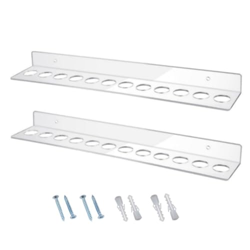 Koolenry 15,75 "Breit 0,12" Dicker Klarer Acryl 12 Schlitzwandmontaged Scherhalter -Scissors Rack -Scherz -Speicher -Organizer 1 Pack von Koolenry