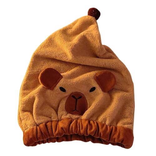 Koolenry Mikrofaser Schnell Trockenes Haar Handtuch Wickel Capybaras Super Saugfähiges Handtuch für Feuchte Haarknopf für Frauen Langes Haar von Koolenry