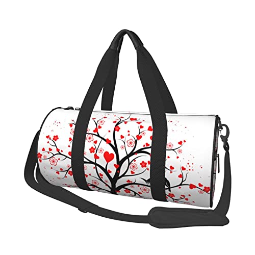 Reisetasche mit Herz-Baum-Druck, für Männer und Frauen, Handgepäck-Kleidung, Reisetasche (45 x 22,9 cm) für Reisen, Sport, Turnbeutel, Schwarz, Einheitsgröße von Koolr