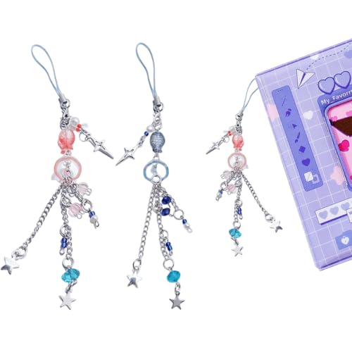 Koonafy Handy Anhänger Ästhetisch Y2K Quallen Perlen Lanyard Handschlaufe Handy Kette AntiVerlust Handy Anhänger Rucksack Geldbörse Kamera Dekor von Koonafy