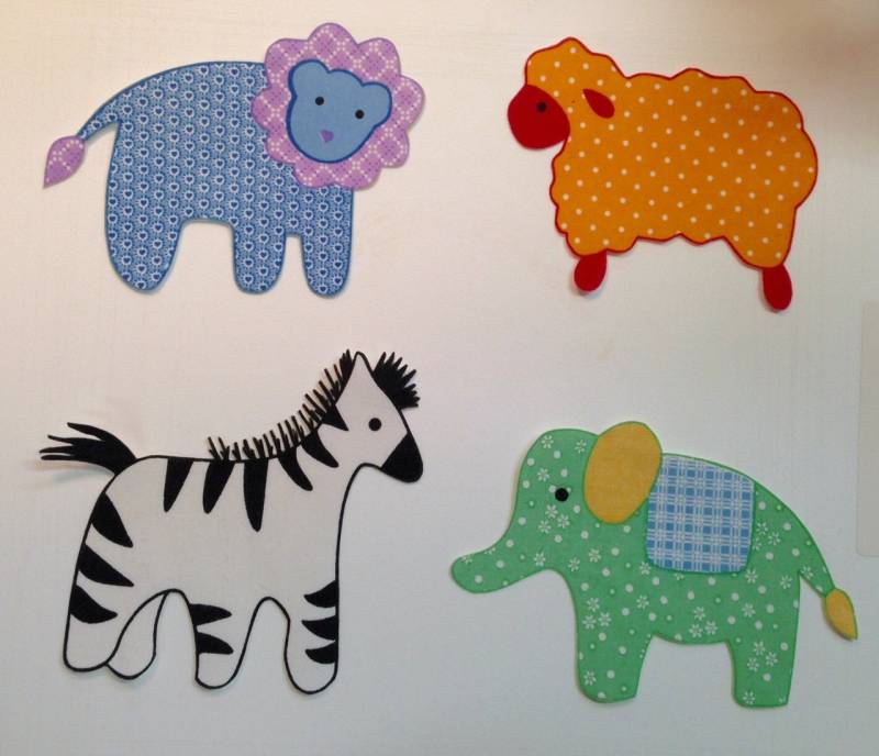 4 Vintage Applikationen Zum Aufbügeln - Aufbügler Tiere Vergriffen von KoopsKountryKalico