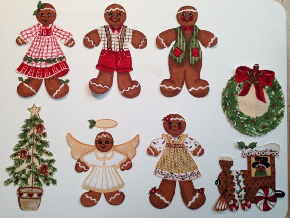 8 Vintage Lebkuchen Applikationen Zum Aufbügeln von KoopsKountryKalico