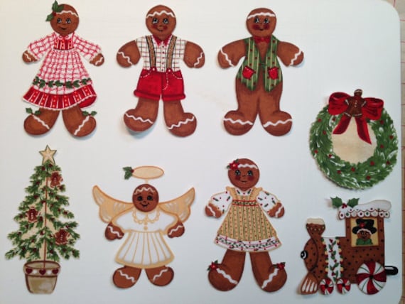 8 Vintage Lebkuchen Applikationen Zum Aufbügeln von KoopsKountryKalico