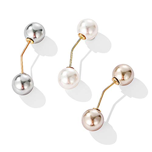 3 Stück Mode Perle Brosche, Doppel Faux Perle Brosche Pins Mode Pullover Schal Clip Sicherheit Knöpfe Brosche für Hochzeitsschmuck Zubehör 3 Stück Mode Perle Brosche, Doppel Faux Perle Brosche Pins Mode Pullover Schal Clip Sicherheit Knöpfe Brosche für Hochzeitsschmuck Zubehör von Kooshy