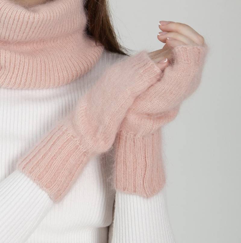 10 Farben Damen 70% Angora Fingerlose Handschuhe Für Frauen Gestrickte Lange Armstulpen Handwärmer Pulswärmer Strick Grau Weiß Schwarz Rot von Kopfglueck