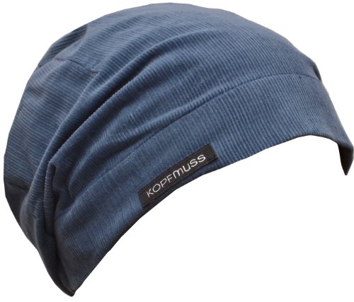 Kopfmuss – Unisex Cord Wintermütze mit Sweatshirtfutter KoCG1414 – S, taubenblau von Kopfmuss