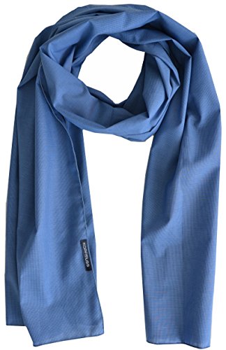 Kopfmuss -Unisex Schal Baumwolle Minikaro Seeblau/Weiß von Kopfmuss