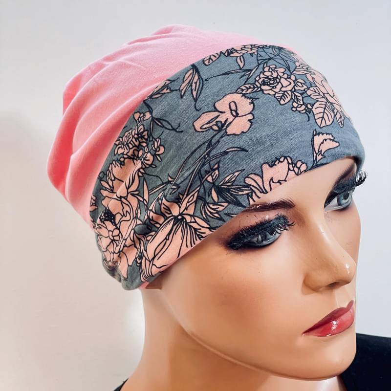 2-Tlg. Kombiset Beanie/Mütze + Stirnband Ideal Bei Chemotherapie Oder Als Chices Accessoire Chemo Mütze Kopftuch Krebs von KopfundKragen