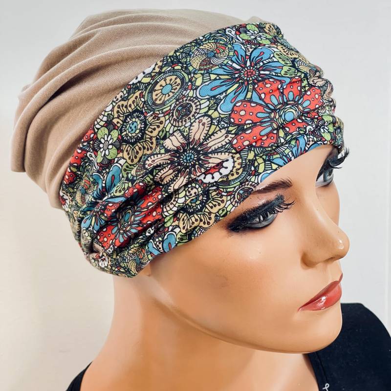 2-Tlg. Kombiset Beanie/Mütze + Stirnband Ideal Bei Chemotherapie Oder Als Chices Accessoire Chemo Mütze Kopftuch Krebs von KopfundKragen