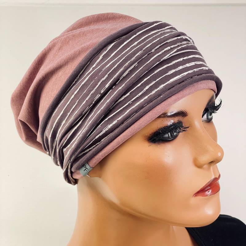 2-Tlg. Kombiset Beanie/Mütze + Stirnband Ideal Bei Chemotherapie Oder Als Chices Accessoire Chemo Mütze Kopftuch Krebs von KopfundKragen