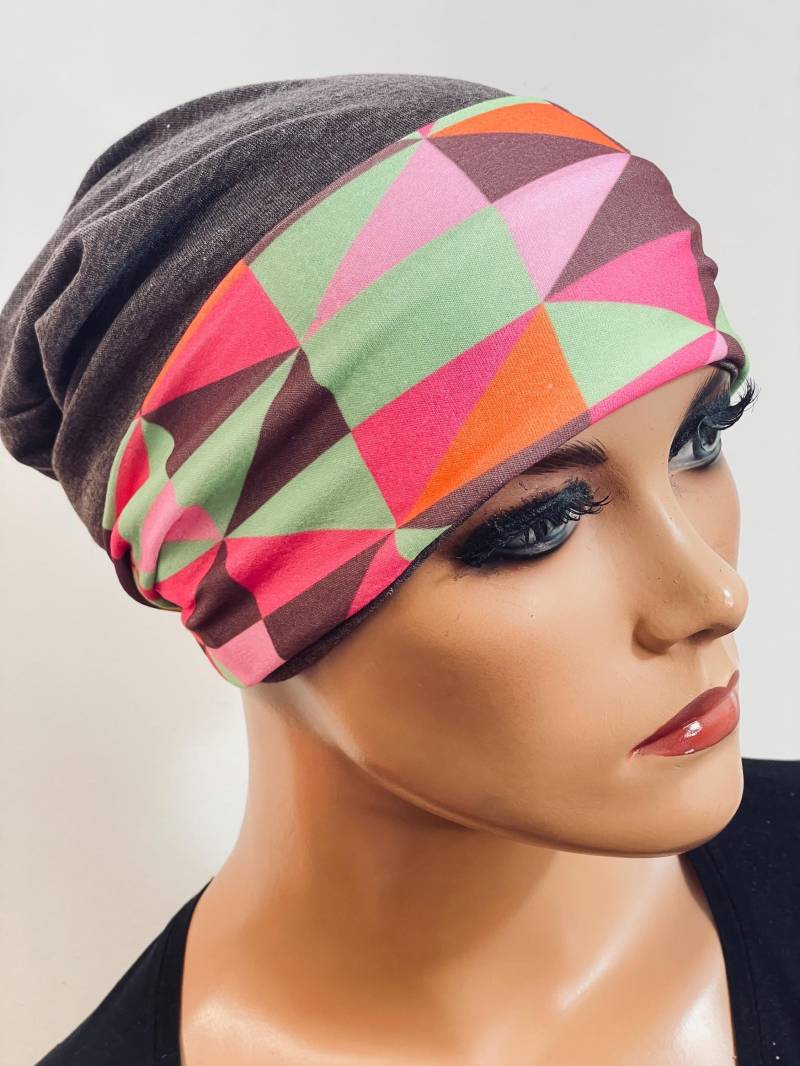 2-Tlg. Kombiset Beanie/Mütze + Stirnband Ideal Bei Chemotherapie Oder Als Chices Accessoire Chemo Mütze Kopftuch Krebs von KopfundKragen