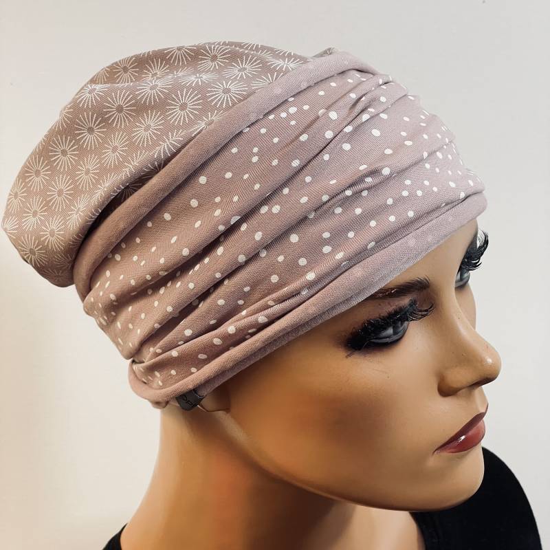 2-Tlg. Kombiset Beanie/Mütze + Stirnband Ideal Bei Chemotherapie Oder Als Chices Accessoire Chemo Mütze Kopftuch Krebs von KopfundKragen