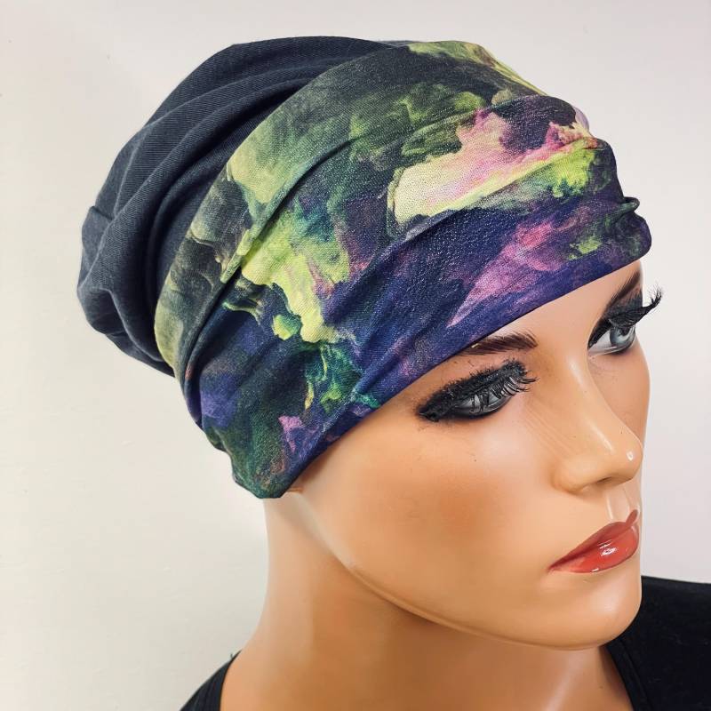 2-Tlg. Set Beanie+ Multifunktionstuch Chemotherapie, Haarausfall, Alopezie, Turban, Chemomütze, Kopfbedeckung Krebs, Cancer von KopfundKragen