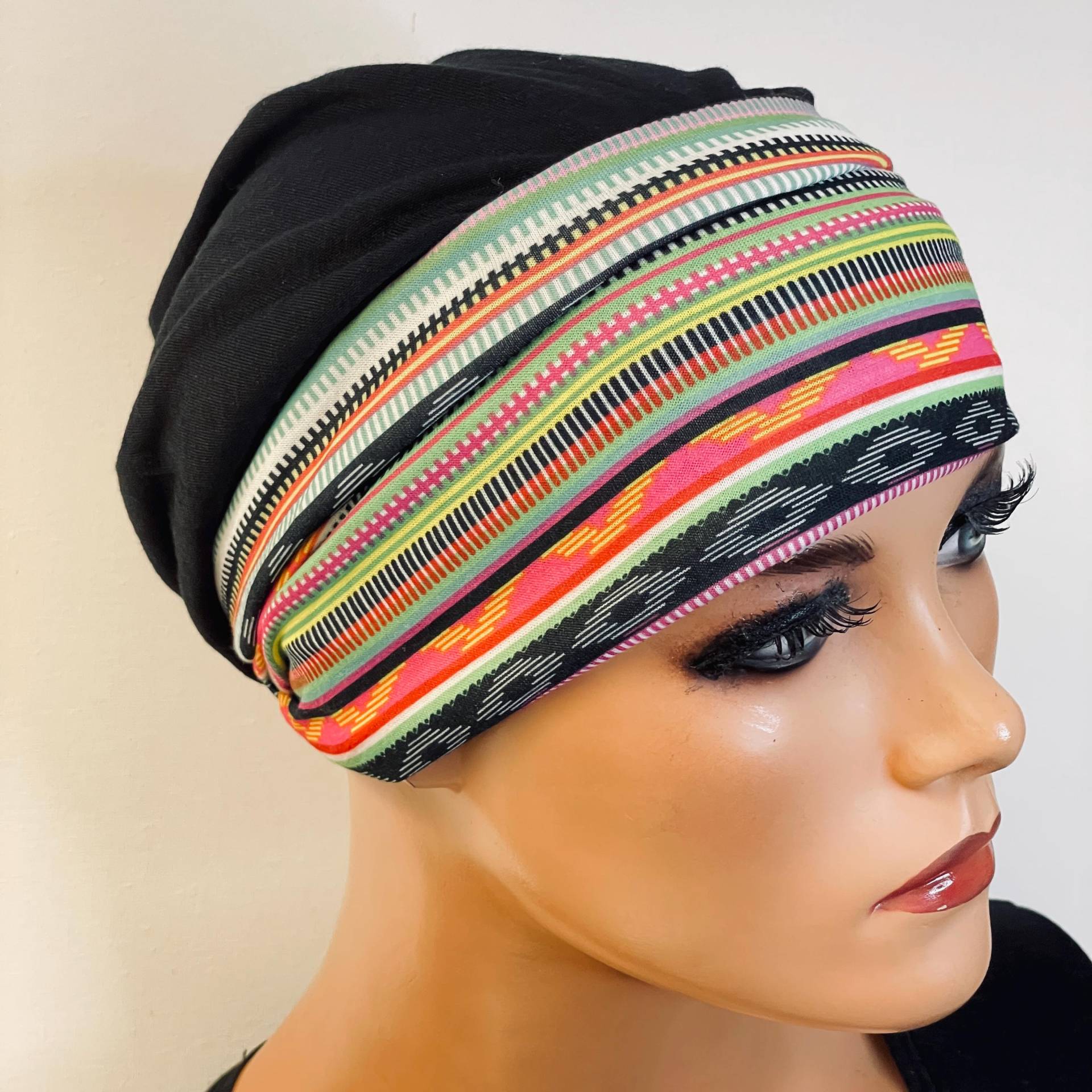 2-Tlg. Set Beanie Schwarz + Stirnband Chemotherapie, Haarausfall, Alopezie, Turban, Chemomütze, Kopfbedeckung Krebs, Cancer 2-Tlg. Set Beanie Schwarz + Stirnband Chemotherapie, Haarausfall, Alopezie, Turban, Chemomütze, Kopfbedeckung Krebs, Cancer von KopfundKragen