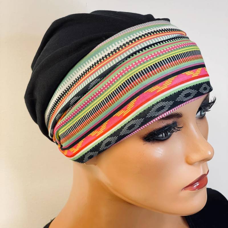 2-Tlg. Set Beanie Schwarz + Stirnband Chemotherapie, Haarausfall, Alopezie, Turban, Chemomütze, Kopfbedeckung Krebs, Cancer 2-Tlg. Set Beanie Schwarz + Stirnband Chemotherapie, Haarausfall, Alopezie, Turban, Chemomütze, Kopfbedeckung Krebs, Cancer von KopfundKragen