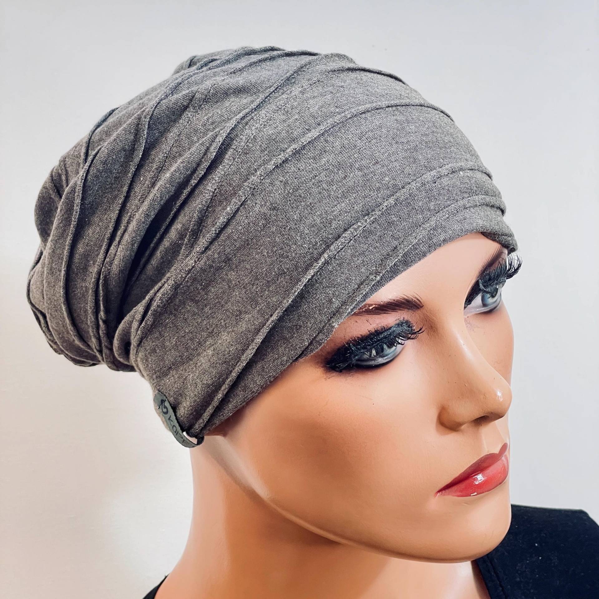 2In1 Wende-Beanie/Mütze Tolle Struktur ++Taupe Meliert++ Chemomütze Kopfbedeckung Bei Krebs, Chemo Mütze, Chemotuch, Chemokopfbedeckung von KopfundKragen