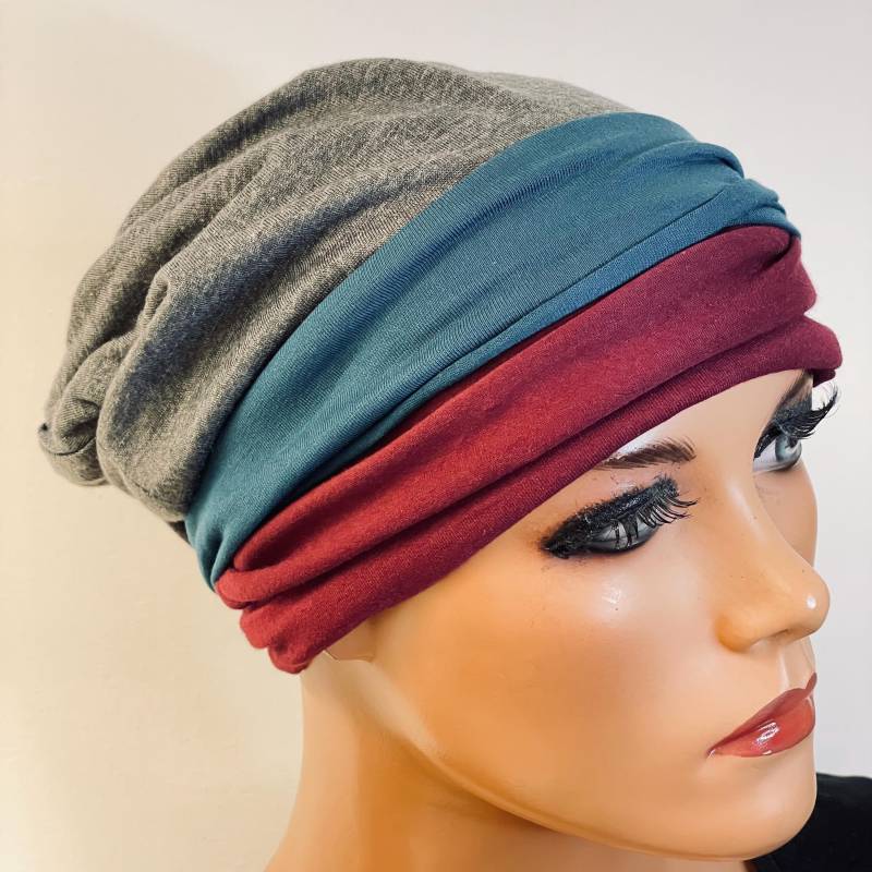 3-Tlg. Kombiset Beanie/Mütze + 2 Stirnbänder Ideal Bei Chemotherapie Oder Als Chices Accessoire Chemo Mütze Kopftuch Krebs von KopfundKragen