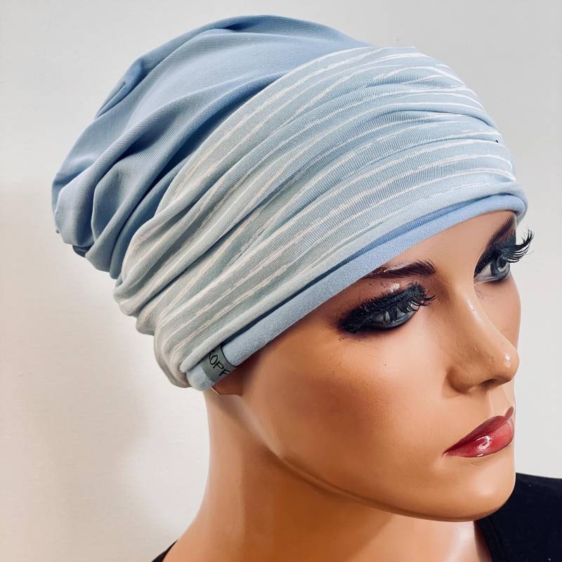 2-Tlg. Kombiset Beanie/Mütze + Stirnband Ideal Bei Chemotherapie Oder Als Chices Accessoire Chemo Mütze Kopftuch Krebs von KopfundKragen