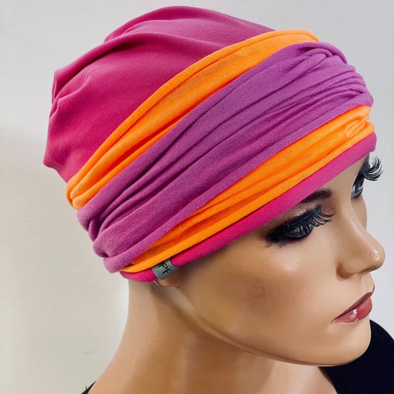 3-Tlg. Kombiset Beanie/Mütze + Stirnband Ideal Bei Chemotherapie Oder Als Chices Accessoire Chemo Mütze Kopftuch Krebs von KopfundKragen