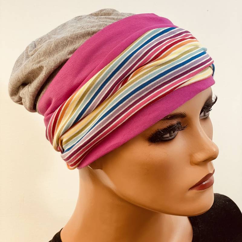 3-Tlg. Kombiset Beanie + 2 Stirnbänder Ideal Bei Chemotherapie Oder Als Chices Accessoire Von Kopf & Kragen Design Chemo von KopfundKragen
